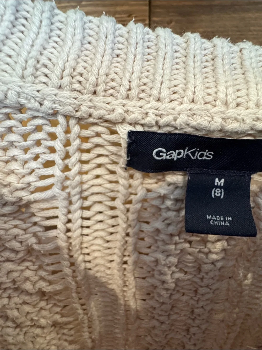 GAP Ivory Cable Knit Pullover Sweater